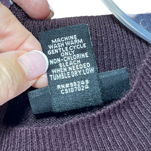 Maggie Barnes 4x Purple Knit Short Sleeve Sweater Back Zipper Textured Front - Picture 5 of 10